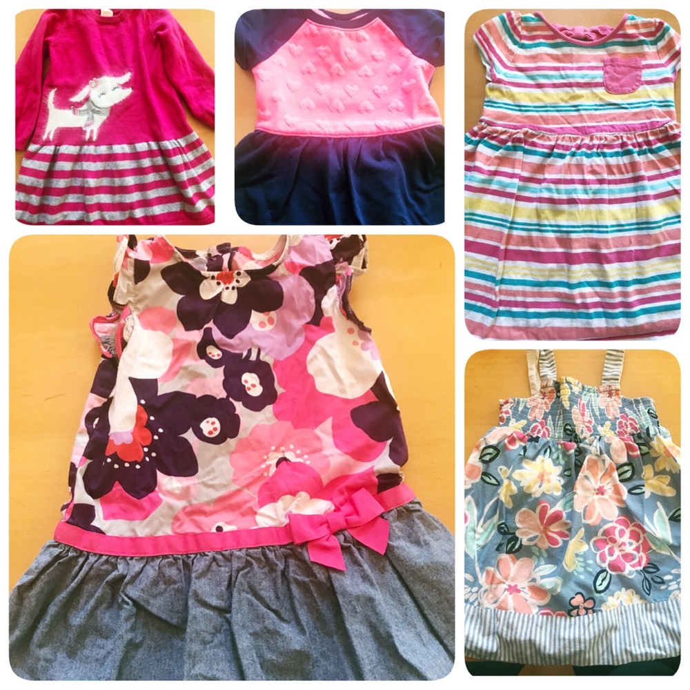 5 dresses 2t, 4 from Gymboree and 1 target, vg